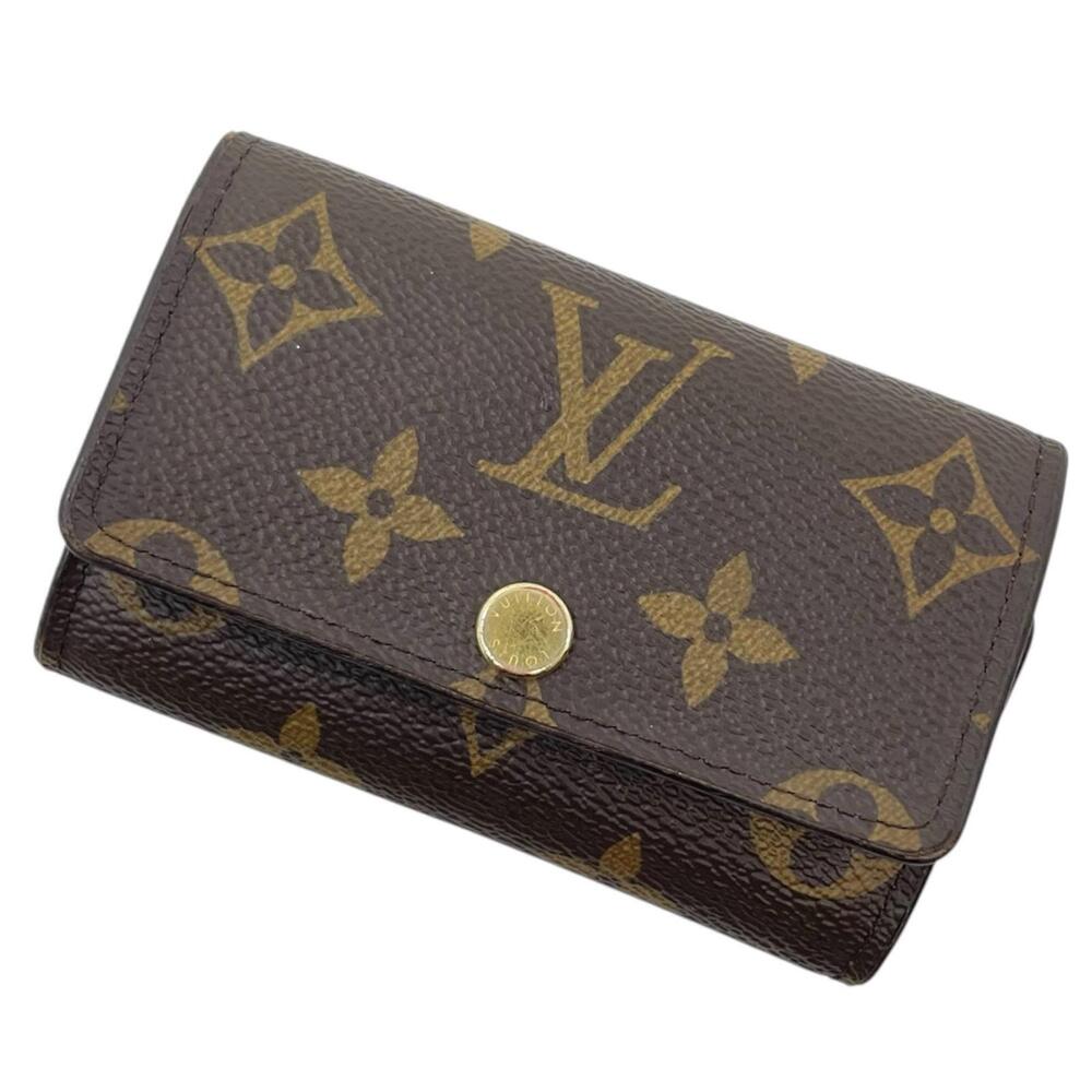 LOUIS VUITTON Multicles Monogram Case Brown Fuschia Pink